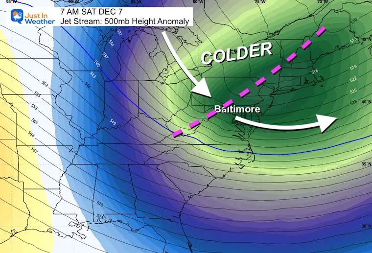 November 29 weather forecast jet stream cold next weekend