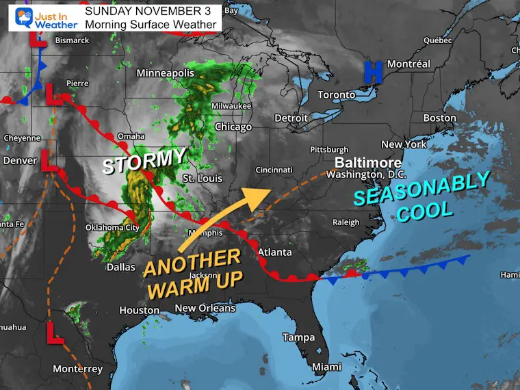 November 3 weather Sunday morning