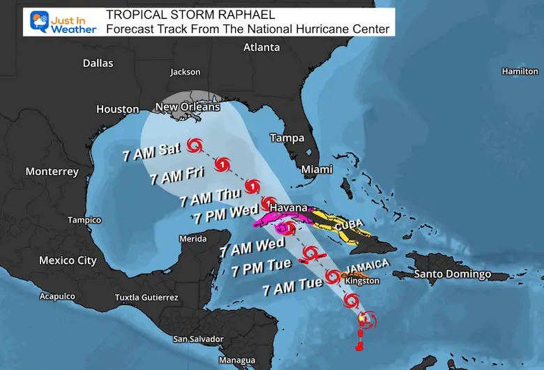 November 4 Tropical Storm Raphael Forecast Tracks National Hurricane Center