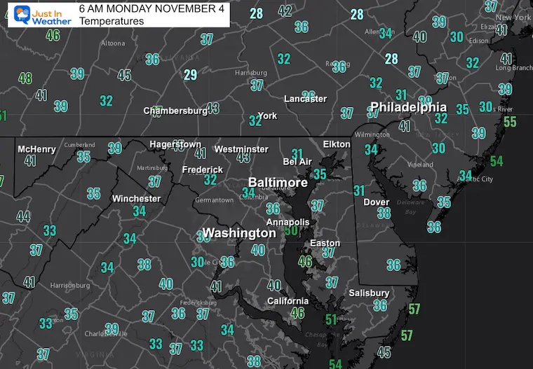 November 4 weather temperatures