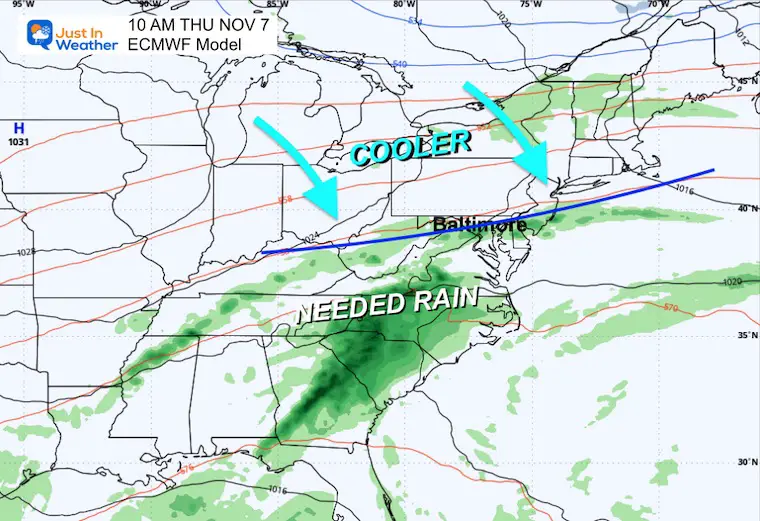 November 5 weather forecast ECMWF Thursday