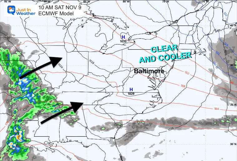 November 7 weather rain Saturday