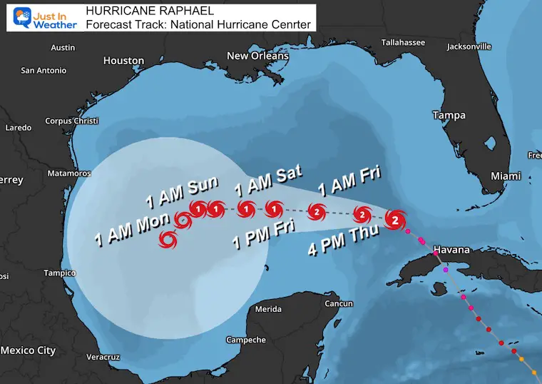 November 7 hurricane Raphael forecast tracks NHC