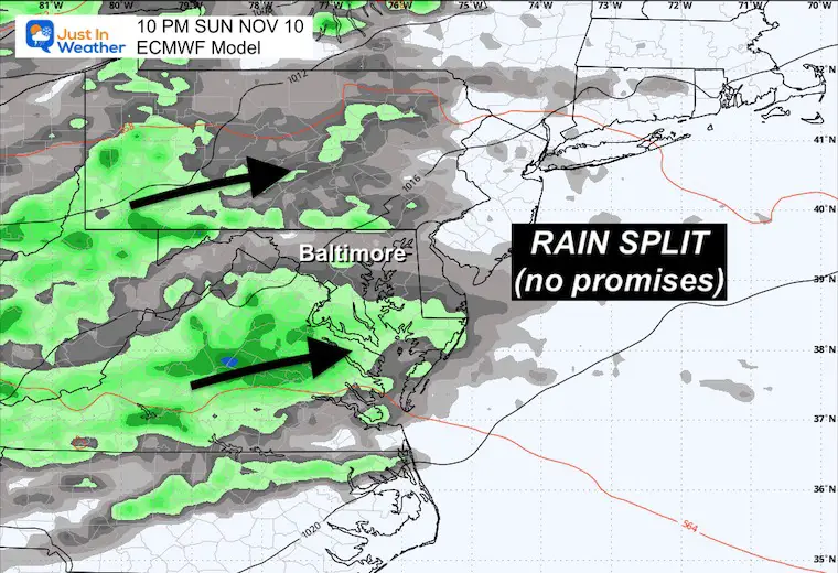 November 7 weather rain Sunday Night