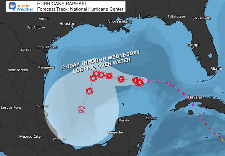 November 8 Hurricane Raphael forecast tracks NHC