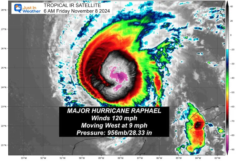 November 8 Hurricane Raphael Satellite Friday morning