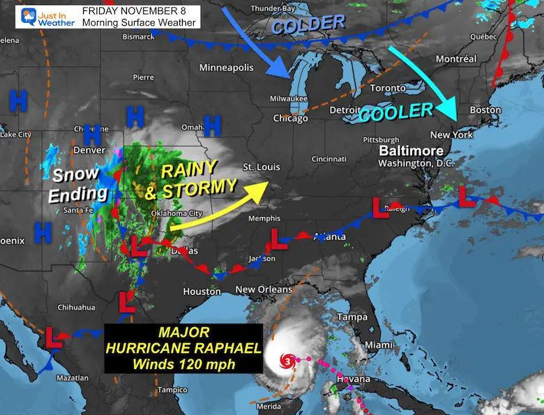 November 8 weather Friday morning