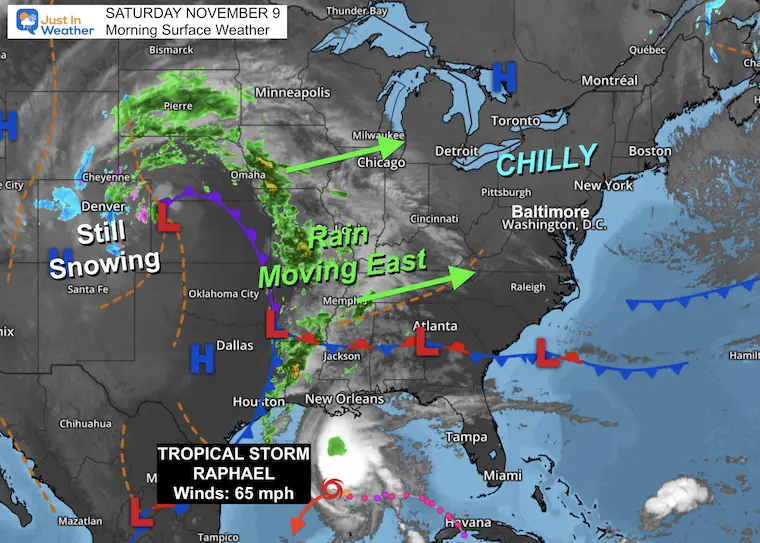 November 9 weather Saturday morning