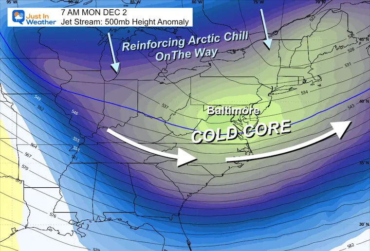 December 1 weather jet stream monday morning