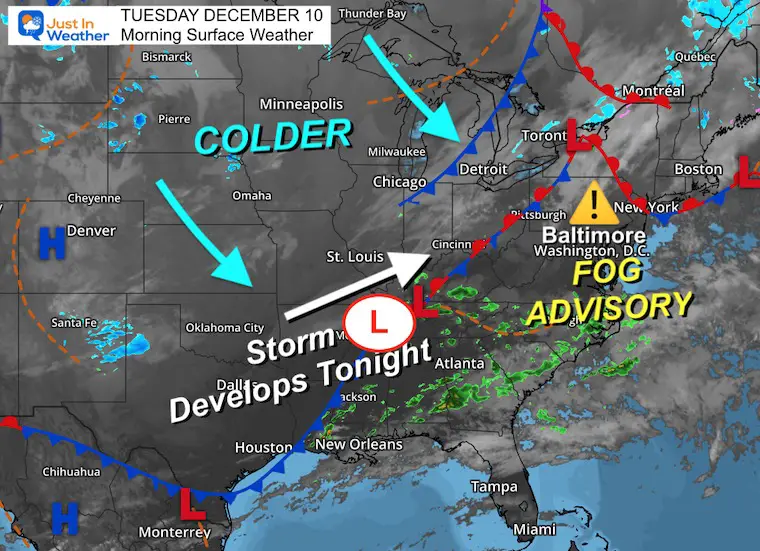 December 10 weather Wednesday morning fog advisory