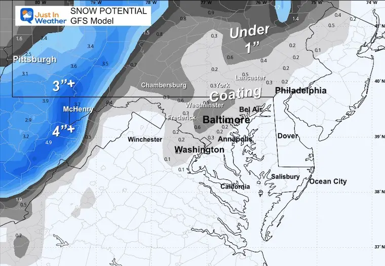 December 11 weather total snow Wednesday