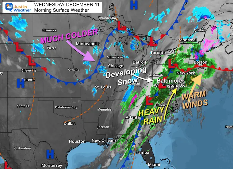 December 11 weather storm Wednesday morning