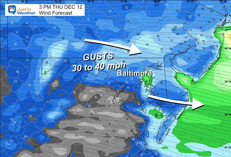 December 12 weather wind forecast afternoon