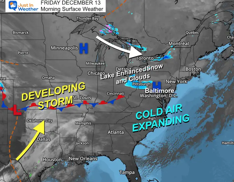 December 13: The cold weekend leads to icy mountains in cities on Sunday and rain in the evening