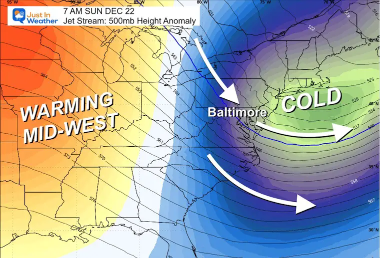 December 14 weather jet stream Forecast next Sunday cold