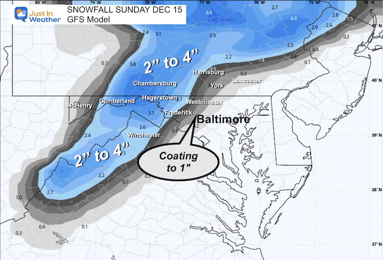 December 15 snow forecast GFS