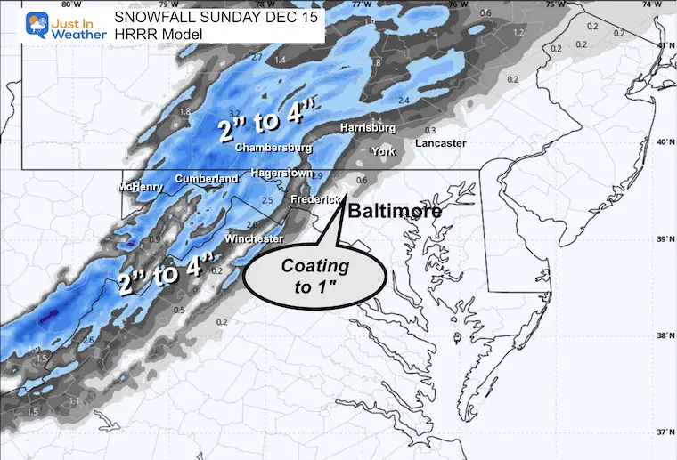 December 15 snow forecast HRRR