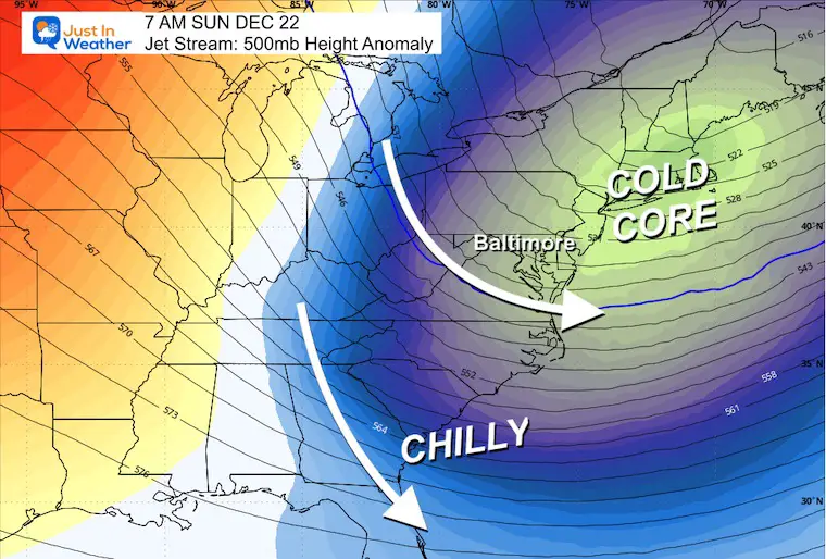 December 16 weather jet stream forecast Cold Sunday