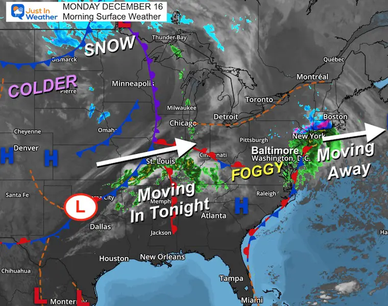 December 16 weather Monday morning