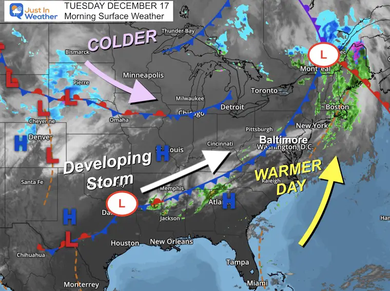 December 17 weather Tuesday morning