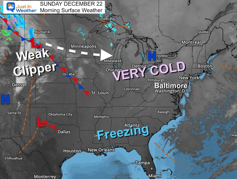 December 22 weather Sunday Morning