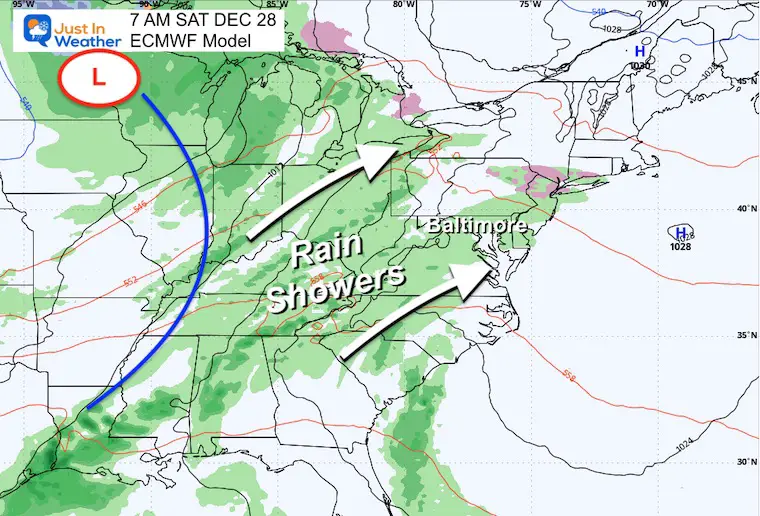 December 24 weather storm rain Saturday