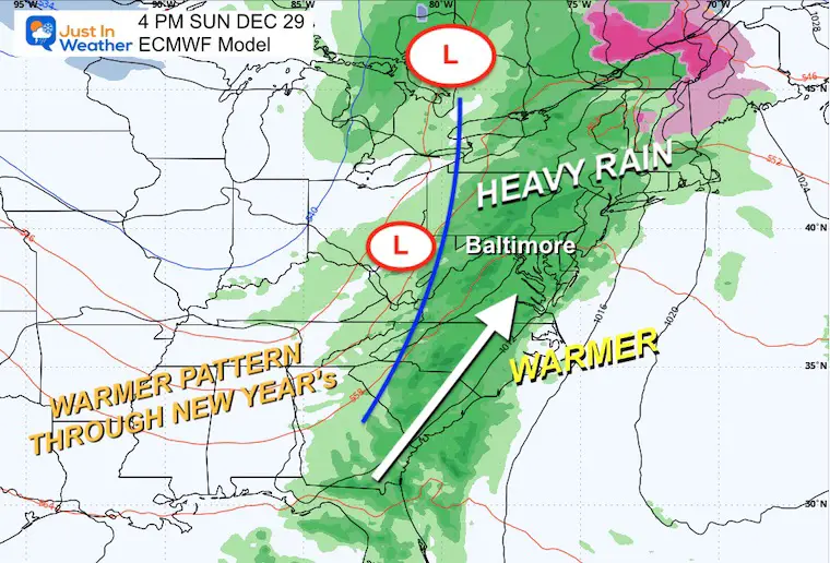 December 24 weather storm rain Sunday