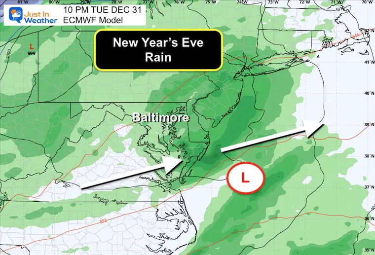December 27 weather rain New Years Eve