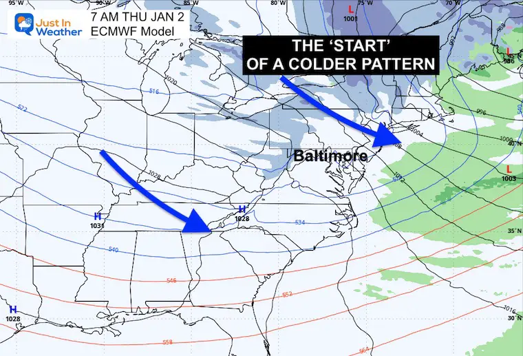 December 28 weather forecast cold January