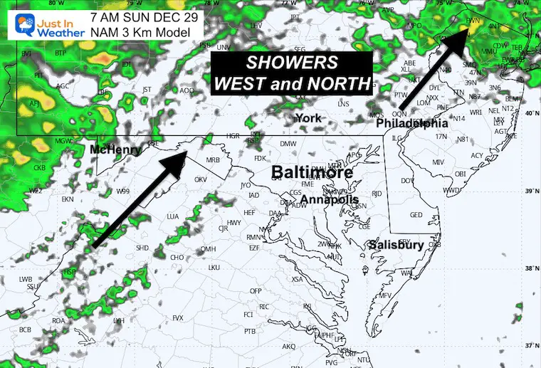 December 28 weather radar forecast Sunday morning