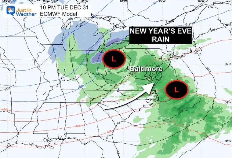 December 28 weather forecast New Year's rain