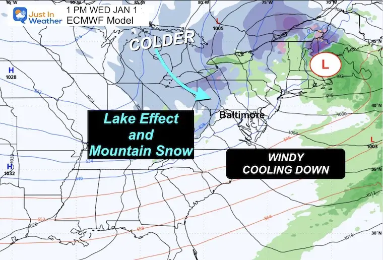 December 29 weather forecast New Years Day