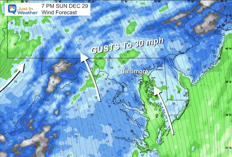 December 29 weather wind Sunday