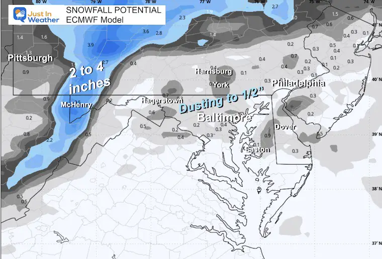 December 3 weather snow forecast Thursday