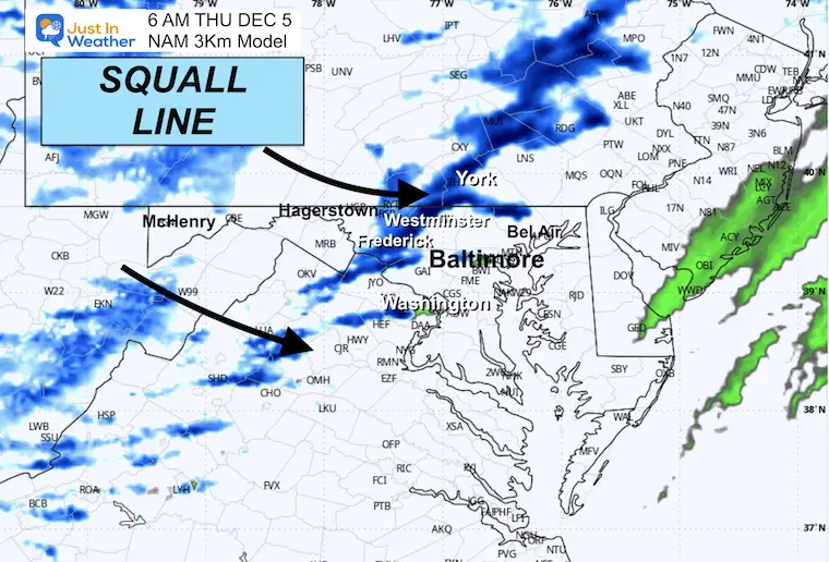 December 3 weather snow radar forecast Thursday 6 AM