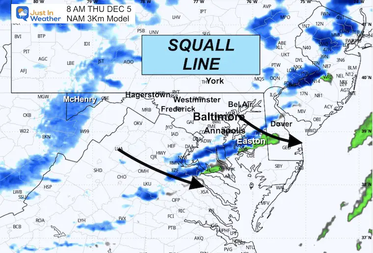 December 3 weather snow radar forecast Thursday 8 AM