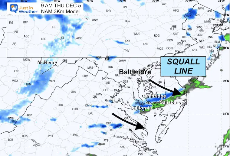 December 3 weather snow radar forecast Thursday 9 AM