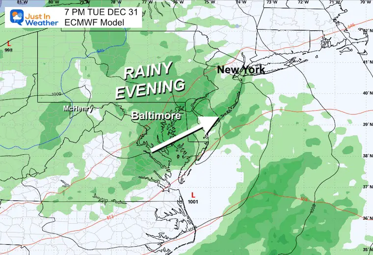 December 30 weather rain New Years Eve