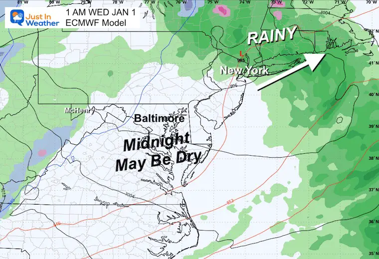 December 30 weather rain New Years Night