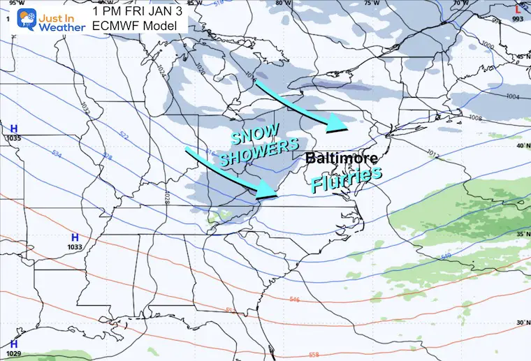 December 31 weather snow Friday