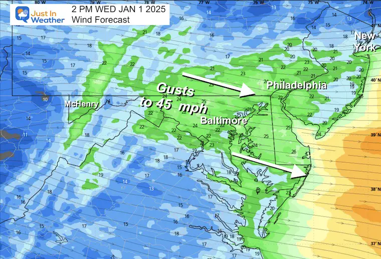 December 31 weather wind New Years Day