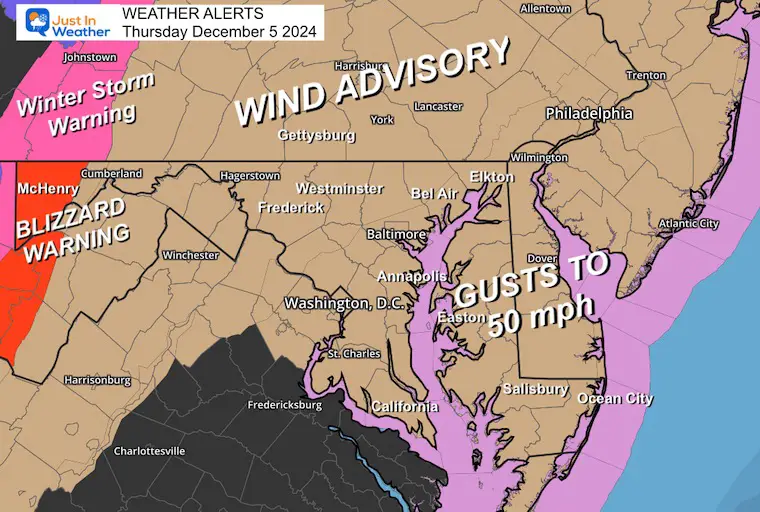 December 4 weather wind advisory Thursday