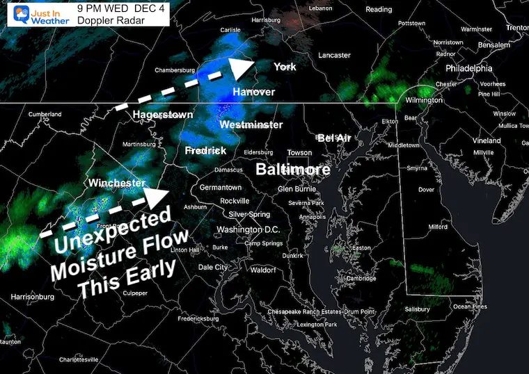 December 4 weather snow radar Wednesday night