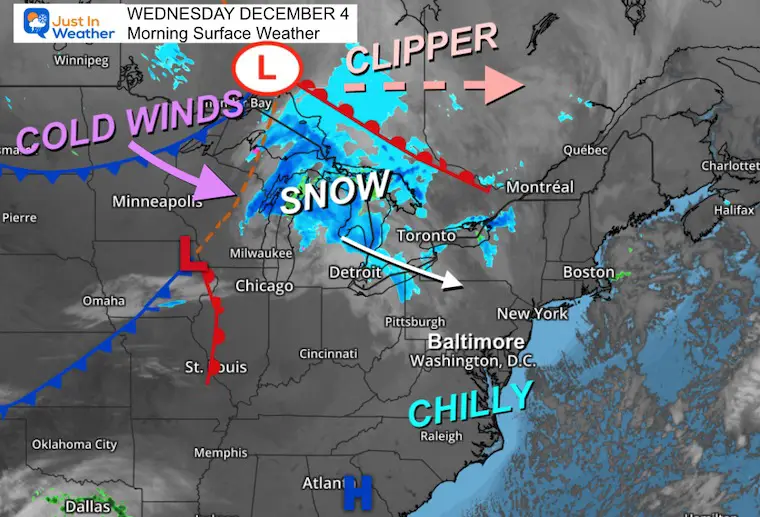 December 4 weather Wednesday morning