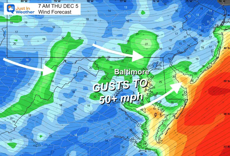 December 4 weather wind forecast Thursday Morning