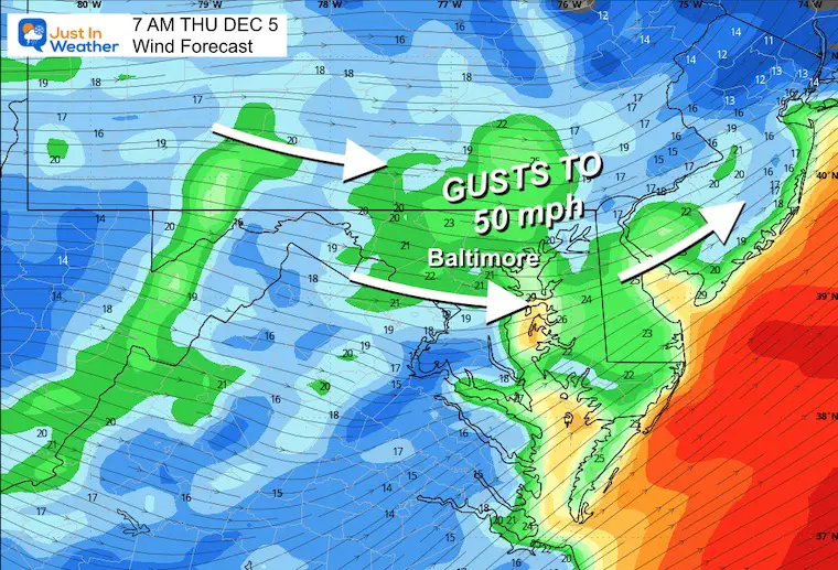 December 5 weather wind forecast Thursday morning