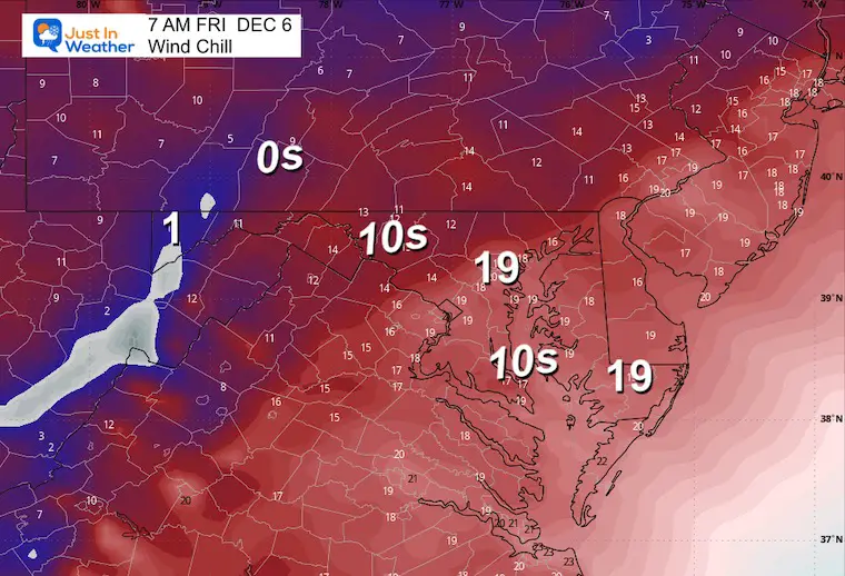 December 5 weather wind chill Friday morning