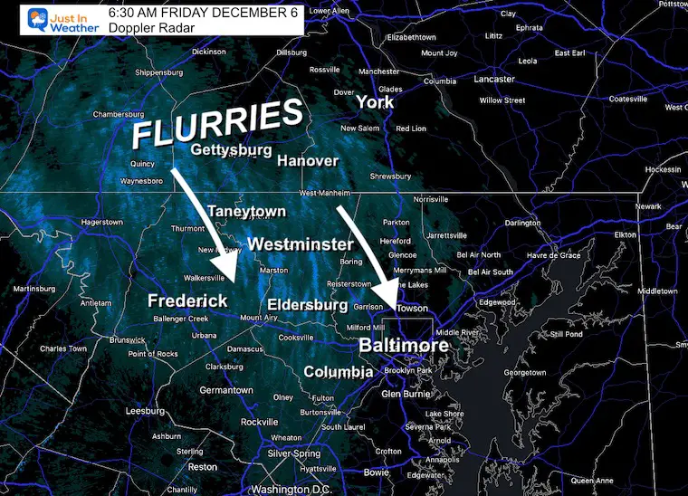 December 6 Weather Snow flurries Friday Radar