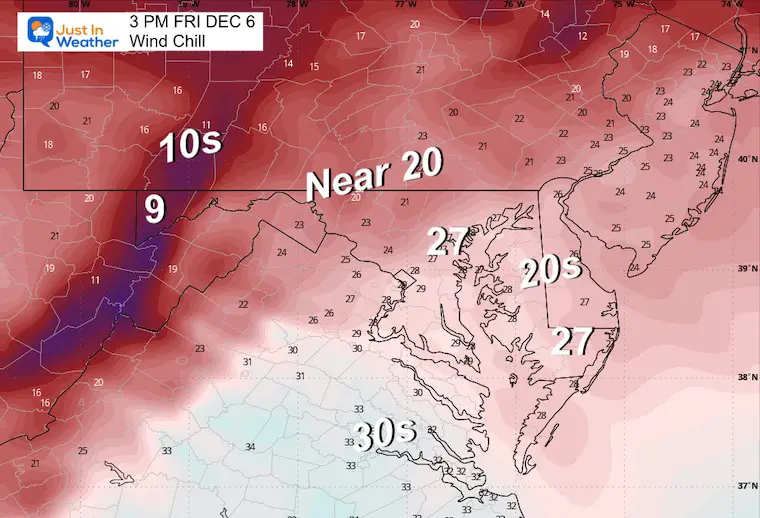 December 6th, wind chill Friday afternoon