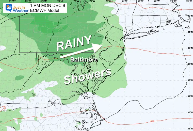 December 7 weather rain storm forecast Monday